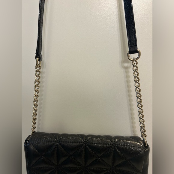 Kate Spade Astor Court Naomi Metallic Quilted Black Shoulder Bag - Picture 8 of 11